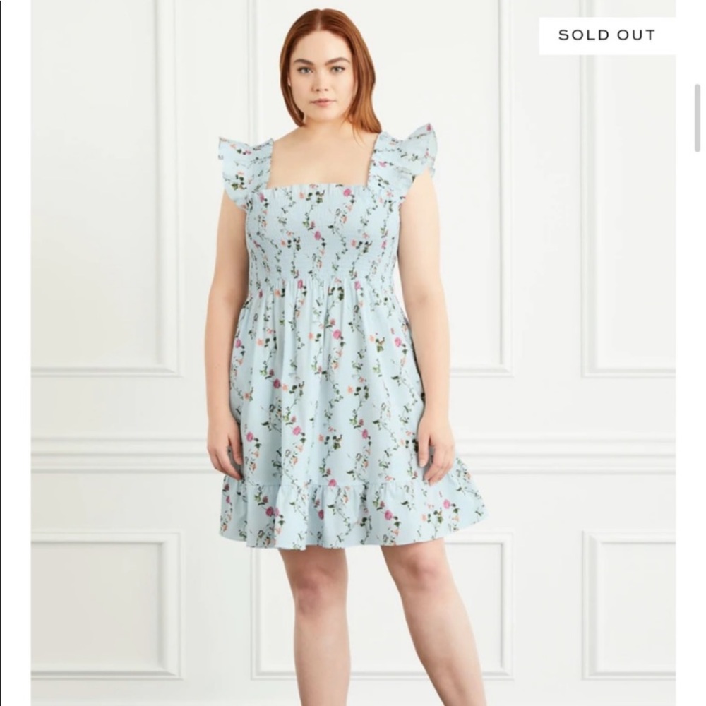Hill House Elizabeth Dress XS pond floral, EUC